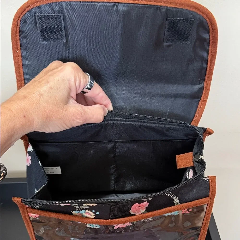 Primrose Hill London Floral Women's Cosmetic or Toiletry Bag - Black Floral